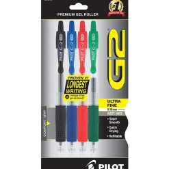 Pilot G2 Retractable Gel Pens, Ultra Fine Point, Assorted Ink, 4/Pack (31276) Outlet