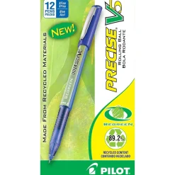 Pilot Precise V5 BeGreen Rollerball Pens, Extra Fine Point, Blue Ink, Dozen (26301) New