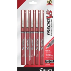 Pilot Precise V5 Rollerball Pens, Extra Fine Point, Red Ink, 5/Pack (26012) Online