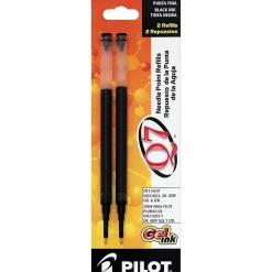 Pilot Q7 Gel-Ink Pen Refill, Fine Tip, Black Ink, 2/Pack (77245)