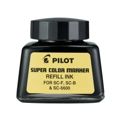 Pilot Super Color Permanent Marker Bottled Ink Refill, Black Ink (43500) New