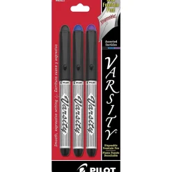 Pilot Varsity Fountain Pens, 1.0mm Nib, Assorted Ink, 3/Pack (90022)