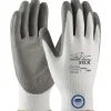 Work Gloves<PIP Great White Dyneema Diamond/Lycra 3GX Cut-Resistant Polyurethane Coated Gloves, Medium, White/Gray (19-D322/M)
