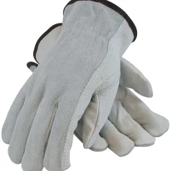 Work Gloves<PIP 68-PK-161SB Leather Gloves, Small, Gray (179957)