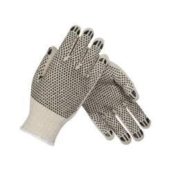 Work Gloves<PIP PVC Coating Cotton/Polyester Gloves, Natural/Black, Small, 12/Pr (36-110PDD/S)