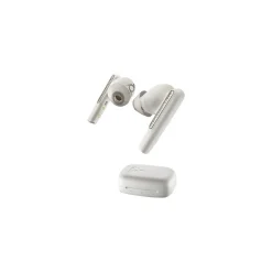 Poly Plantronics Voyager Free 60 UC Wireless Noise Cancelling Bluetooth Earbuds, USB-C, MS Certified, White Sand (7Y8L6AA)