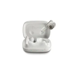 Poly Plantronics Voyager Free 60 UC Wireless Noise Canceling Bluetooth Earbuds, USB-C, UC Certified, White Sand (7Y8L4AA)