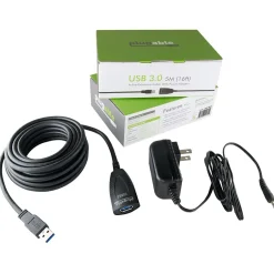 Power Cables<Plugable 16' USB 3.0 Type A Female/Male Power Extension Cord, Black (USB3-5M-D)