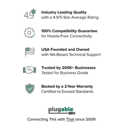 Usb Cables<Plugable 6' USB 2.0 Windows Transfer Cable, Black (USB-EASY-TRAN)