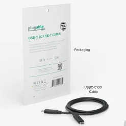 Usb Cables<Plugable 3.3' USB Cable, Black (USBC-C100)