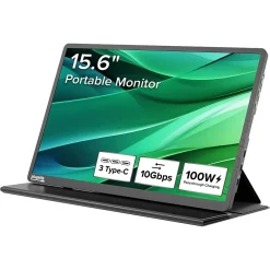 Plugable 15.6" USB-C Portable Display With Folding Travel Cover (USBC-PDMON)* Flat Monitors