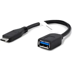 Usb Cables<Plugable 6" USB-C to USB-A, Male to Female, Black (USBC-AF3)