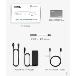 Usb Hubs<Plugable USB4 Hub, Silver (USB4-HUB3A)