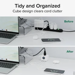 Plugable 67W USB-C Charging Station, White (PS3-METERC3)