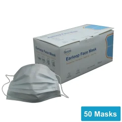 Masks<Unbranded 3-ply Disposable Half Face Mask, Adult, Blue, 50/Box (WXDKZ0007E/ET10000/FM-34EE)