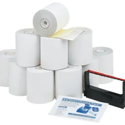 Online ® Impact Printing Carbonless Paper Roll, Canary/White, 3"(W) x 90'(L), 10/Ctn Pos Paper