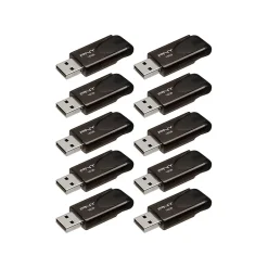 PNY Attache 4 16GB USB 2.0 Flash Drive, Black, 10/Pack (P-FD16GX10ATT4-EF2)* Usb Flash Drives