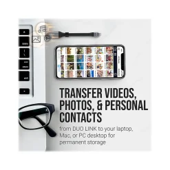 PNY DUO LINK Dual 128GB USB 3.0 Type A Flash Drive, Black/Silver (P-FDI128LA02GCR)* Usb Flash Drives