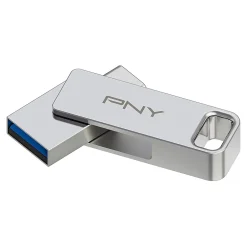 PNY DUO LINK Dual 64GB USB 3.2 Type C Flash Drive, Silver (P-FDI64GDULINKT)* Usb Flash Drives