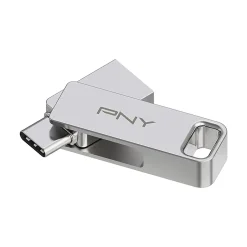 PNY DUO LINK Dual 256GB USB 3.2 Type-C Flash Drive, Silver (P-FDI256DULINKTYC-GE)* Usb Flash Drives