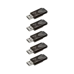 PNY Elite Turbo Attache 4 32GB USB 3.2 Flash Drive, Black, 5/Pack (P-FD32GX5TBAT4E)* Usb Flash Drives