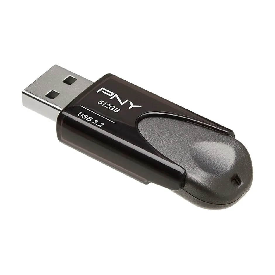 PNY Elite Turbo Attache 4 512GB USB 3.2 Flash Drive, Black (P-FD512TBAT4-GE)* Usb Flash Drives