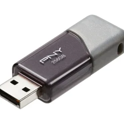 PNY Elite Turbo Attache 3 256GB USB 3.0 Type A Flash Drive, Silver/Gray (P-FD256TBOP-GE)* Usb Flash Drives