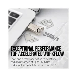 PNY Elite-X 128GB USB 3.2 Type A Flash Drive, Silver (P-FDI128ELTX-GE)* Usb Flash Drives