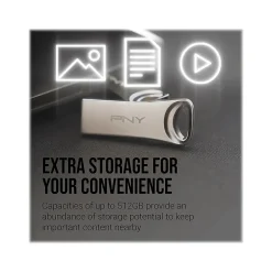 PNY Elite-X 128GB USB 3.2 Type A Flash Drive, Silver (P-FDI128ELTX-GE)* Usb Flash Drives