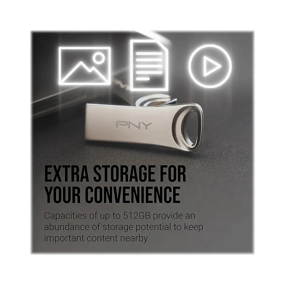 PNY Elite-X 128GB USB 3.2 Type A Flash Drive, Silver (P-FDI128ELTX-GE)* Usb Flash Drives