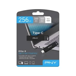 PNY Elite-X 256GB USB Type-C Flash Drive, Black (P-FDI256ELTXC-GE)* Usb Flash Drives