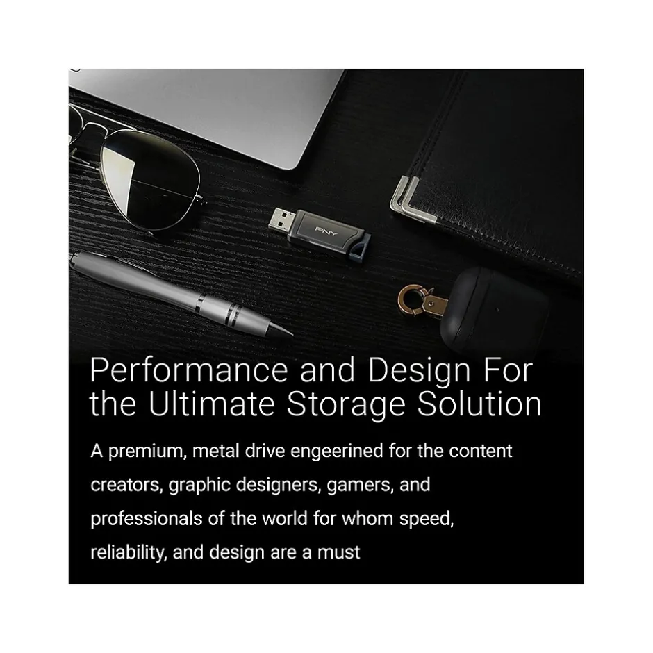 PNY PRO Elite 1TB USB 3.2 Gen 2 Type-A Flash Drive, Gray (P-FD1TBPROV2-GE)* Usb Flash Drives