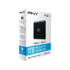 PNY Pro Elite V2 1TB USB 3.2 External Solid State Drive (PSD0CS2160-1TB-RB)* Solid State Drives