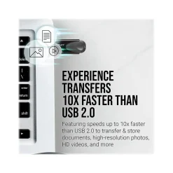 PNY Turbo Attache 4 128GB USB 3.0 Type A Flash Drive, Black (P-FD128TBAT4-GE)* Usb Flash Drives