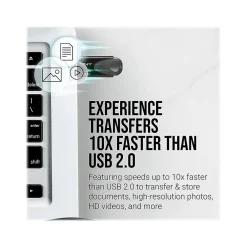 PNY Turbo Attache 4 32GB USB 3.0 Type A Flash Drive, Black (P-FD32GTBAT4-GE)* Usb Flash Drives