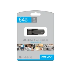 PNY Turbo Attache 4 64GB USB 3.0 Type A Flash Drive, Black (P-FD64GTBAT4-GE)* Usb Flash Drives