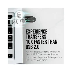 PNY Turbo Attache 4 256GB USB 3.0 Type A Flash Drive, Black (P-FD256TBAT4A-G)* Usb Flash Drives