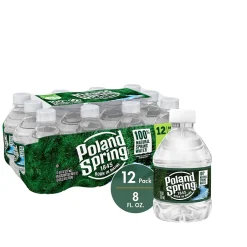 Bottled Water<Poland Spring 100% Natural Spring Water, Regular Flavor, 8 oz. Mini Plastic Bottles, 48/Carton (100987)