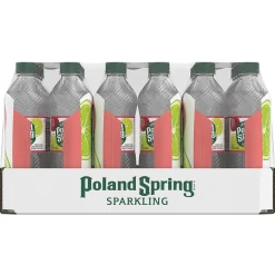 Bottled Water<Poland Spring Sparkling Water, Raspberry Lime, 16.9 oz. Bottles, 24/Carton (12349573/122058)