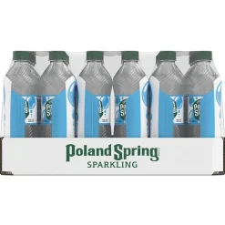 Bottled Water<Poland Spring Sparkling Water, Simply Bubbles, 16.9 oz. Bottles, 24/Carton (12349574)