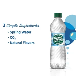 Bottled Water<Poland Spring Sparkling Water, Simply Bubbles, 16.9 oz. Bottles, 24/Carton (12349574)