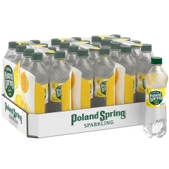 Bottled Water<Poland Spring Sparkling Water, Lively Lemon, 16.9 oz. Bottles, 24/Carton (12349569/100965)