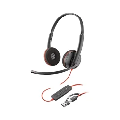 Poly Blackwire 3220 Stereo Headset, USB-C/USB-A, UC Certified, Bulk (8X2J9A6)* Headsets
