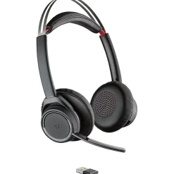 Poly Voyager Focus MS Active Noise Cancelling Bluetooth On Ear Phone & Computer Headset, Black/Gray (202652-102)* Headsets