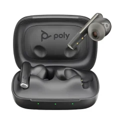 Poly Voyager Free 60 UC Wireless Noise Cancelling Bluetooth Earbuds, USB-A, UC Certified, Carbon Black (7Y8H3AA)