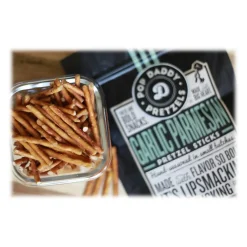 Pretzels<Pop Daddy Garlic Parmesan Pretzels Sticks, 3 oz., 15 Bags/Box (OPD00557)