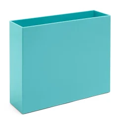 Poppin ABS Plastic File Box, Aqua, 4 Count (101274-MC) New