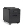 Discount Black Mini Stow 2-Drawer Vertical File Cabinet, Rolling, Black (104730) File Cabinets