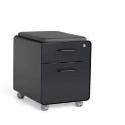 Discount Black Mini Stow 2-Drawer Vertical File Cabinet, Rolling, Black (104730) File Cabinets