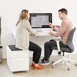 Discount Black Mini Stow 2-Drawer Vertical File Cabinet, Rolling, Black (104730) File Cabinets